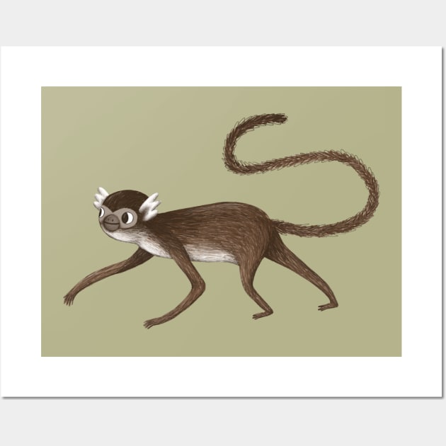 Squirrel Monkey Walking Wall Art by Sophie Corrigan